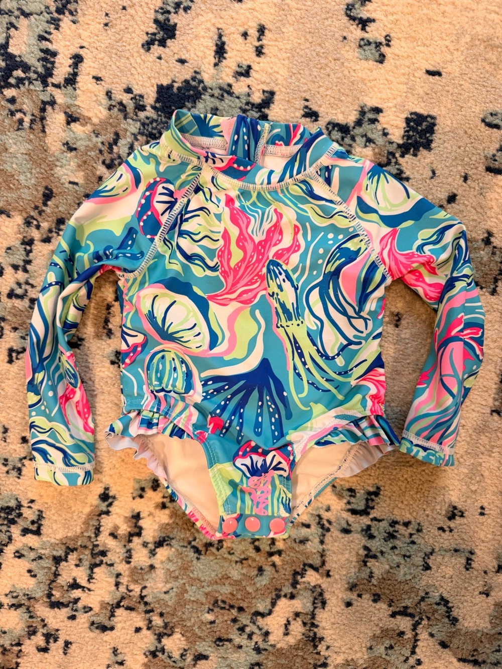 Tommy Bahama infant/baby girl long-sleeve rash guard swimsuit